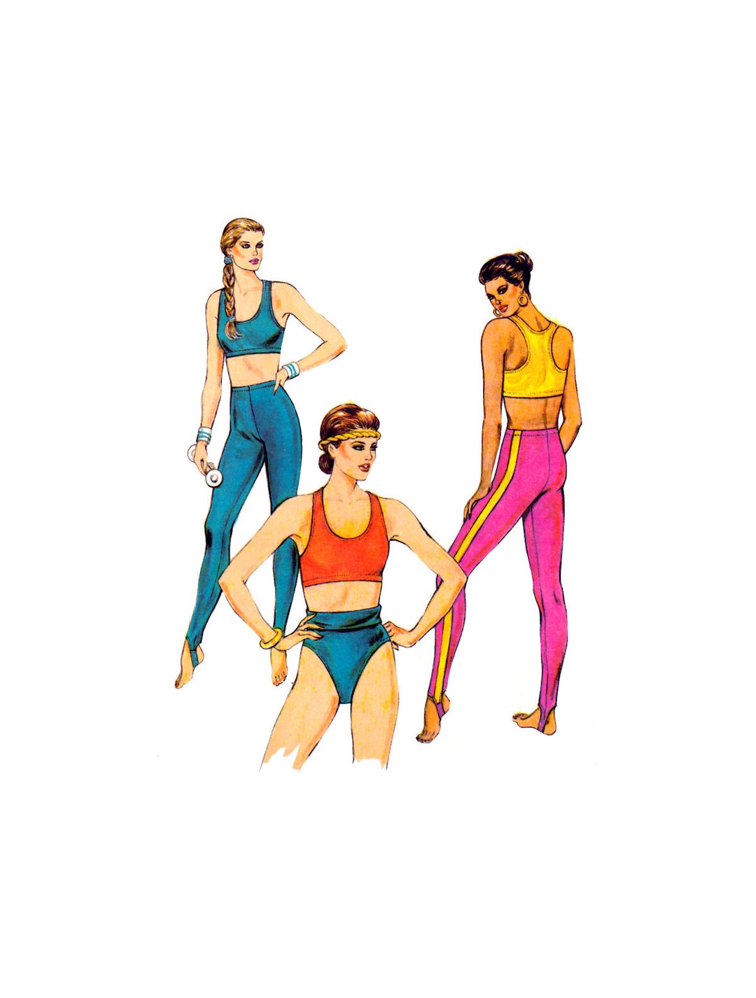 Kwik Sew 1567 Women's Activewear: Sports Bra, Stirrup Tights and Trunks ...