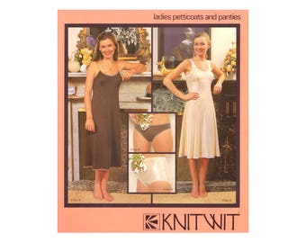 Knitwit 5100 Ladies' Underwear: Petticoats with Bikini or Full Brief Panties, Uncut, Factory Folded, Sewing Pattern Multi Plus Size 6-22