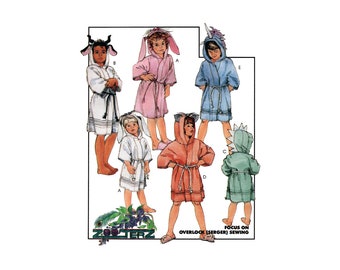 McCall's 5670 Zooterz Child's Hooded, Novelty, Animal Robes, Uncut, Factory Folded Sewing Pattern Size 2-6