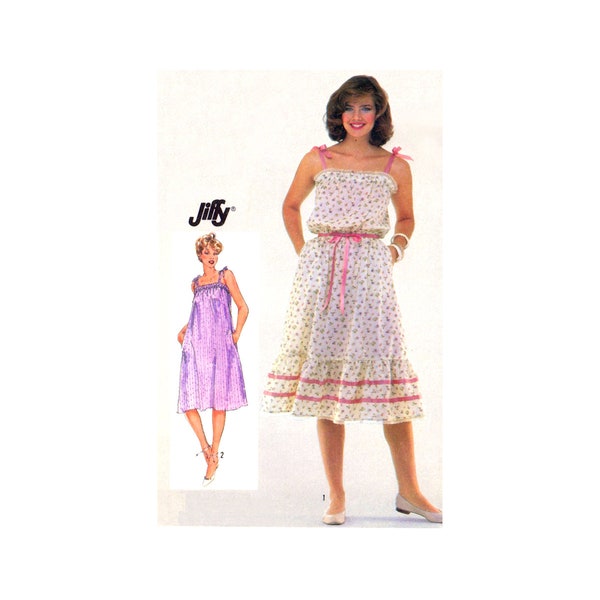 Simplicity 5540 Sundress or Tent Dress with Shoulder Tie and Optional Lower Ruffle Skirt, Uncut, F/Folded Sewing Pattern Size 10-12