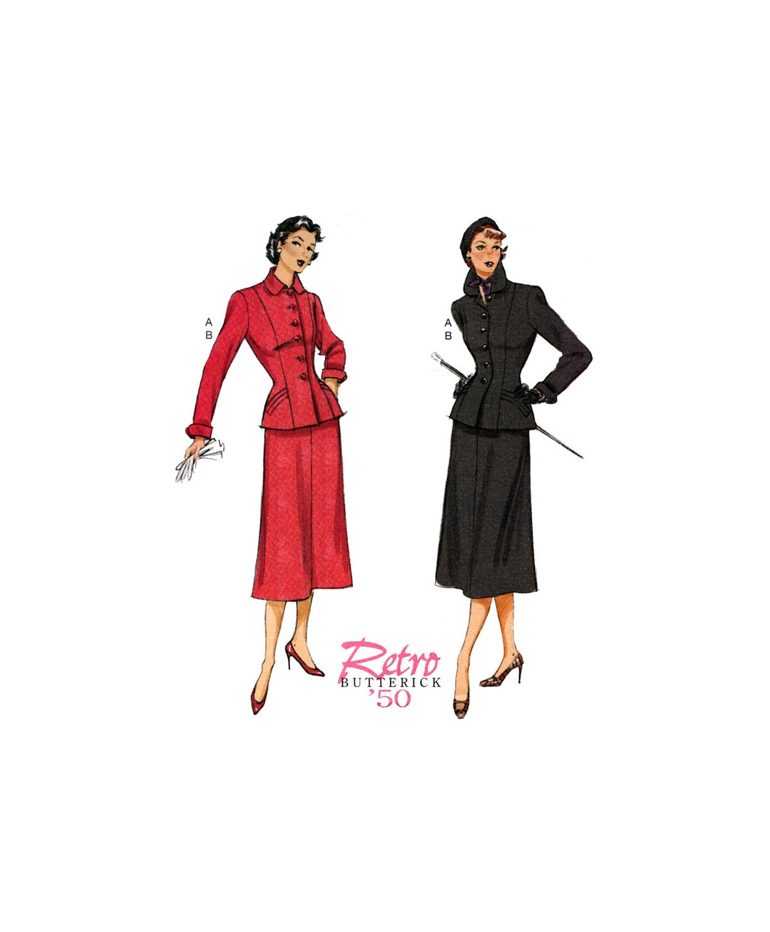 Butterick 6379 Close Fitting Jacket and Skirt, Uncut