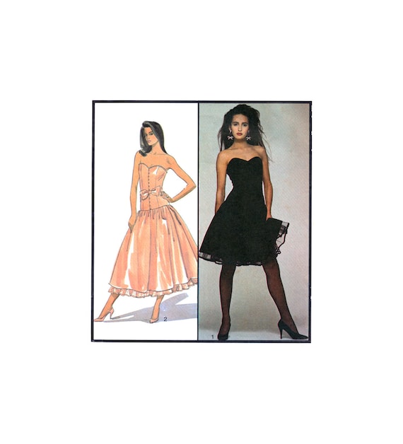 Style 1190 Caroline Charles Strapless, Drop Waist Evening Dress With Flared  Skirt, Uncut, Factory Folded Sewing Pattern Size 10 - Etsy