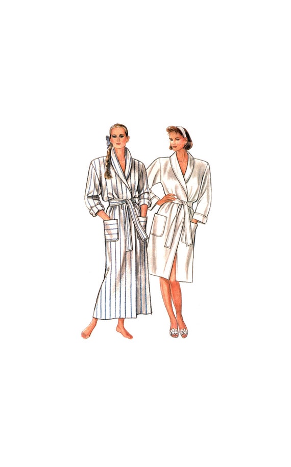 New Look 6907 Shawl Collar Wrap Robe or Dressing Gown in Two Lengths and  Tie Belt, Cut, Complete Sewing Pattern Size 8-14 - Etsy