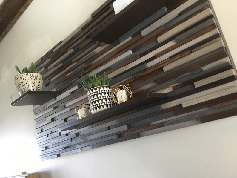 Wood Wall Display Shelf Wood Wall Art Reclaimed Wood Etsy