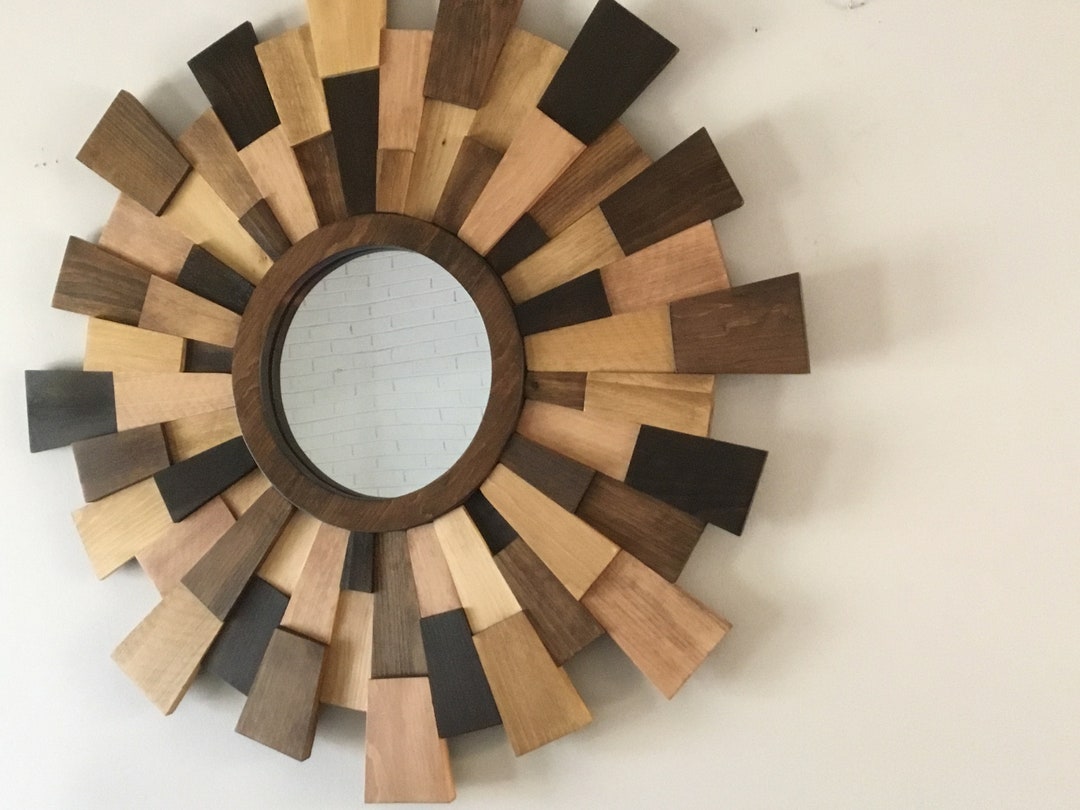 Wood Wall Art/atria 38''/ Dimensional Wood Wall Art Sunburst Wood