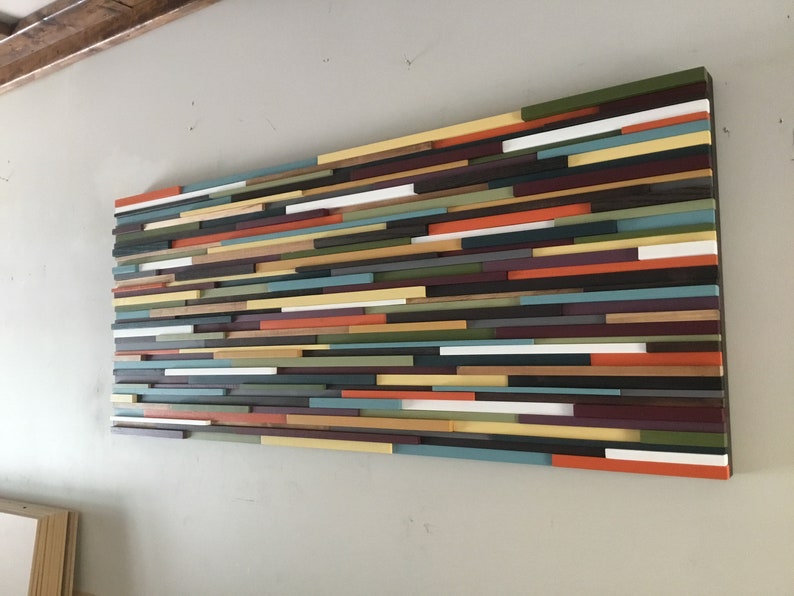 Wood Wall Art Mid Century Modern Art Reclaimed Wood Art Etsy