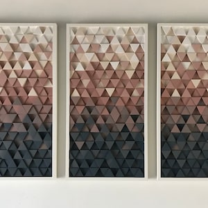Geometric Wood Wall Art Sculpture: Boho Chic Home Decor