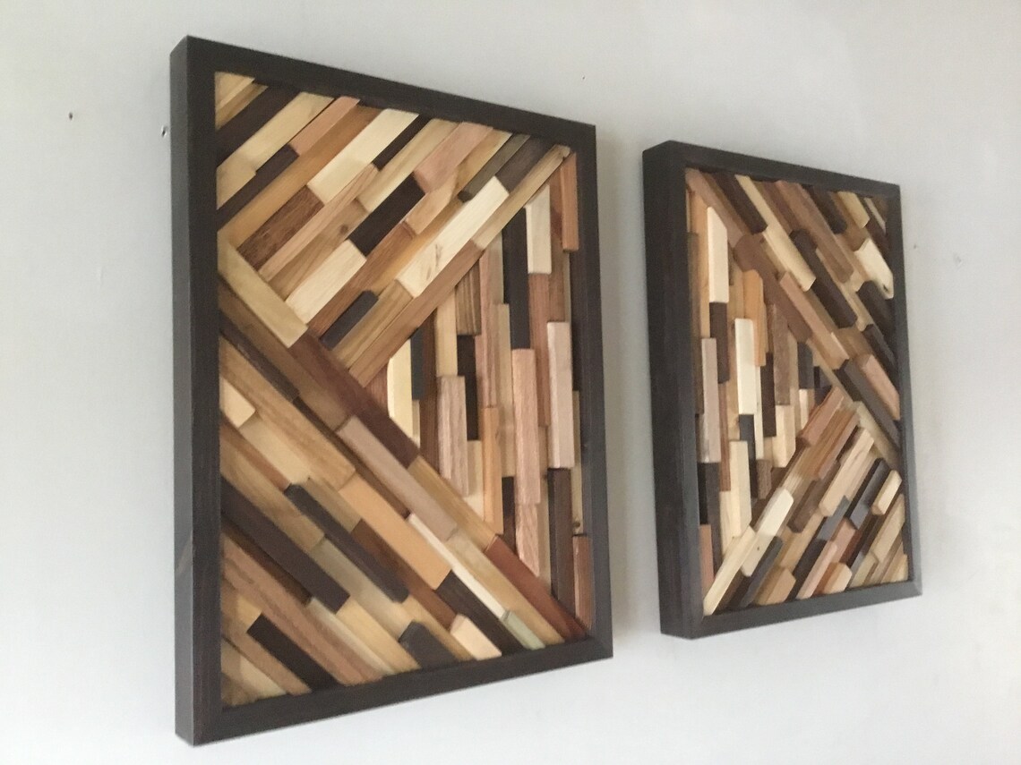 Modern Rustic Art-geometric Wood Art- Reclaimed Wood Art - Modern ...