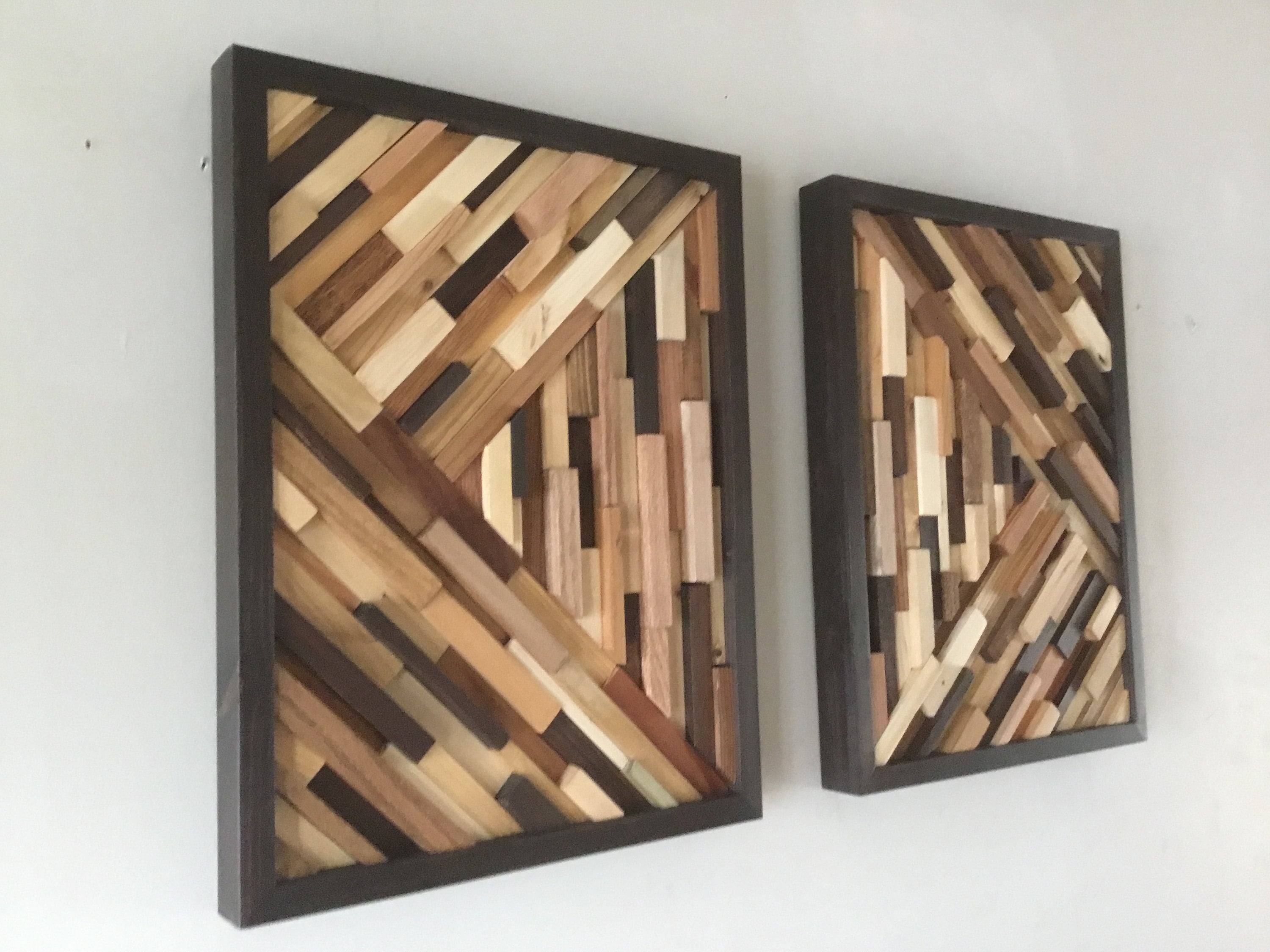Modern Rustic Artgeometric Wood Art Reclaimed Wood Art Etsy
