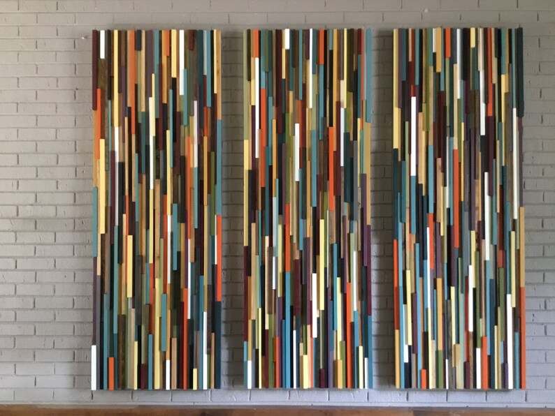 L Wood Wall Art 6ft X6ft Modern Abstract Sculpture Large Mid Century Colors Huge X