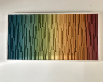 wood wall art/Cali/colorful wall art- 3d wood art- dimensional wall art- geometric wood art- modern wood sculpture- contemporary art-