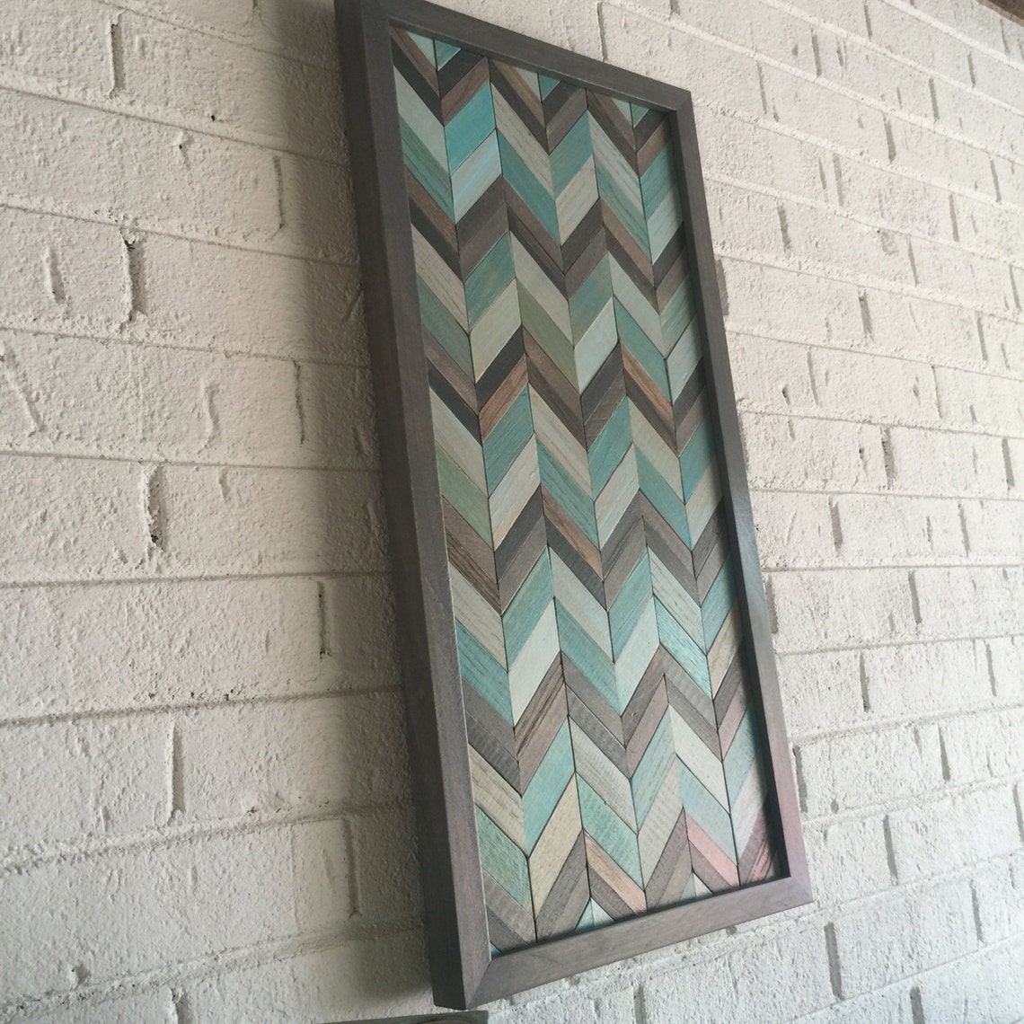 Chevron wood wall art reclaimed wood wall art chevron Etsy