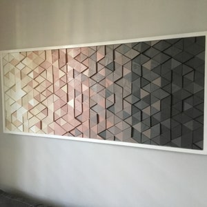 Geometric Wood Wall Art: Mid Century Modern Sculpture, Reclaimed Wood