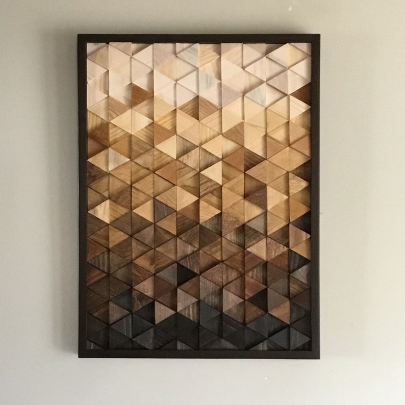 Geometric wood art modern rustic wood art triangle wood art Etsy