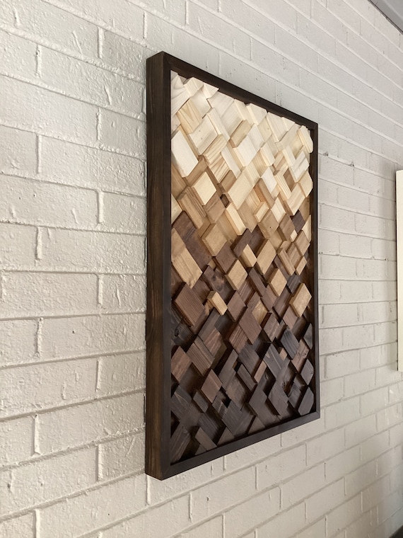 Geometric Wood Art, Wood Wall Art, Rustic Wall Art, Wood Art, Modern Wood  Art, Wood Slat Art, Handmade. 