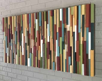 Wood art- wood wall art-art sculpture-modern wall art-reclaimed wood wall art