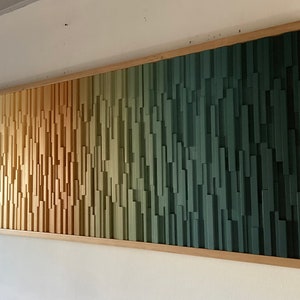 xl wood wall art- 30x80- wood wall sculpture- gradient art- colorful wall art- modern wall art-wall art-home decor-handcrafted art