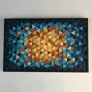 wood wall art/Stellar/ wood wall sculpture, geometric wood art, triangle wood art, colorful art-mid century-contemporary art-modern wall art