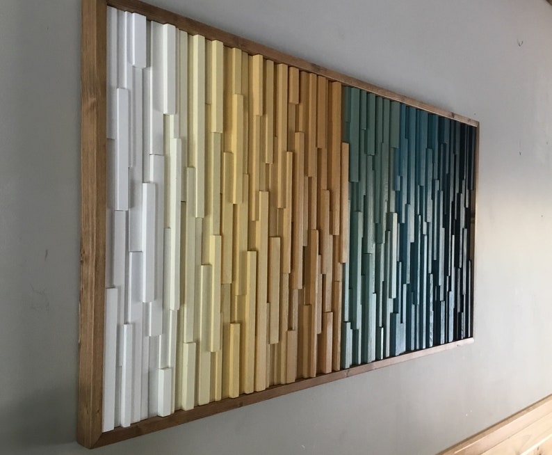 Wood Wall Art Ombré Wood Art Modern Abstract Art Reclaimed Etsy