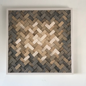 wood wall art/Folksy/boho wall art-grey wall art-earthy wall art-organic modern wall art -contemporary wall art-home decor -herringbone