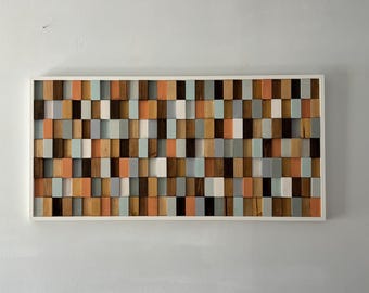 Coastal blues and greens wood art-wood wall art-
