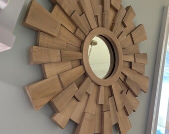 28” Sunburst Mirror- Hancrafted wall decor