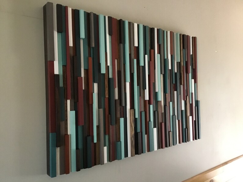Wood Wall Artmodern Wood Wall Artpainting on Woodwood Wall Etsy