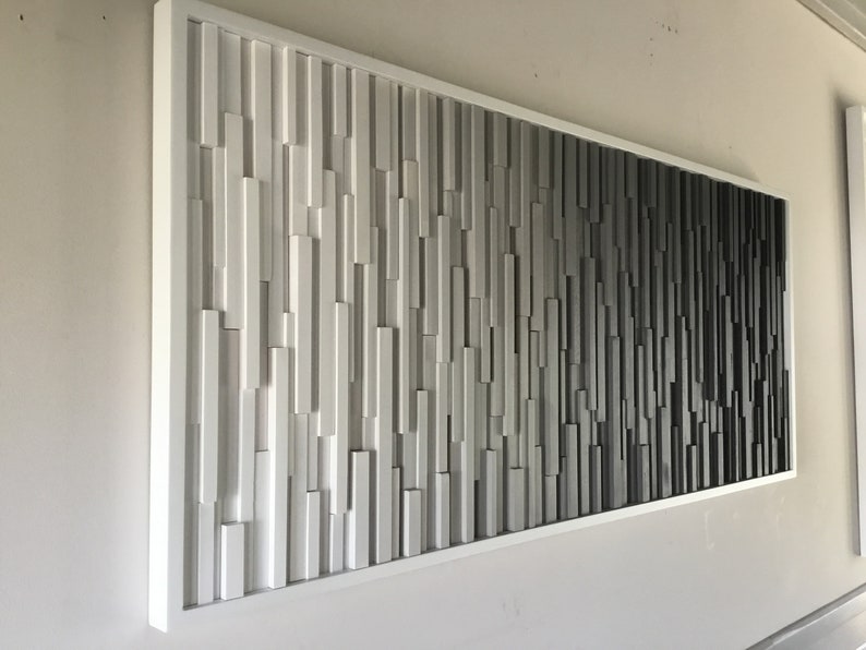 Wood Wall Art/ Midnight/ Wood Wall Art Black and White wood Etsy