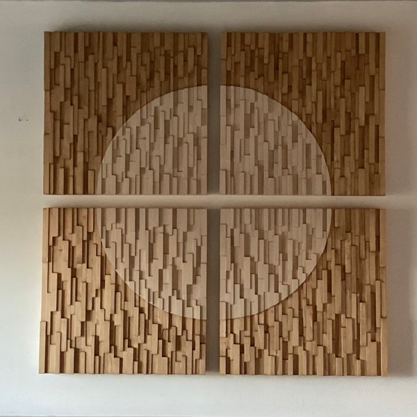 wood wall art-Harvest Moon - geometric wood art- wood wall sculptures- wall decor- dimensional wood art- boho wood art- moon art-wood tones
