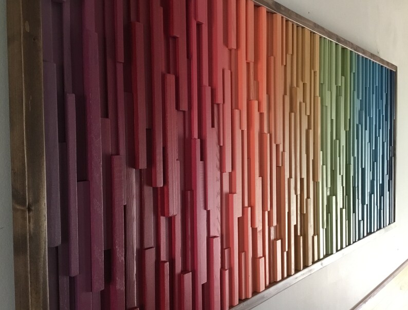 Wood Wall Art/full Bloom/ Wood Wall Artcolorful Wall Art Etsy