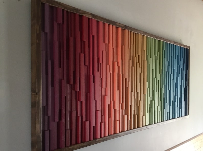 Wood Wall Art/full Bloom/ Wood Wall Artcolorful Wall Art Etsy