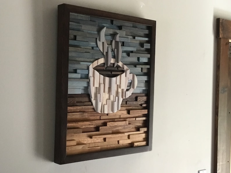 Wood Wall Art Coffee Decor Cafe Kitchen Home Reclaimed