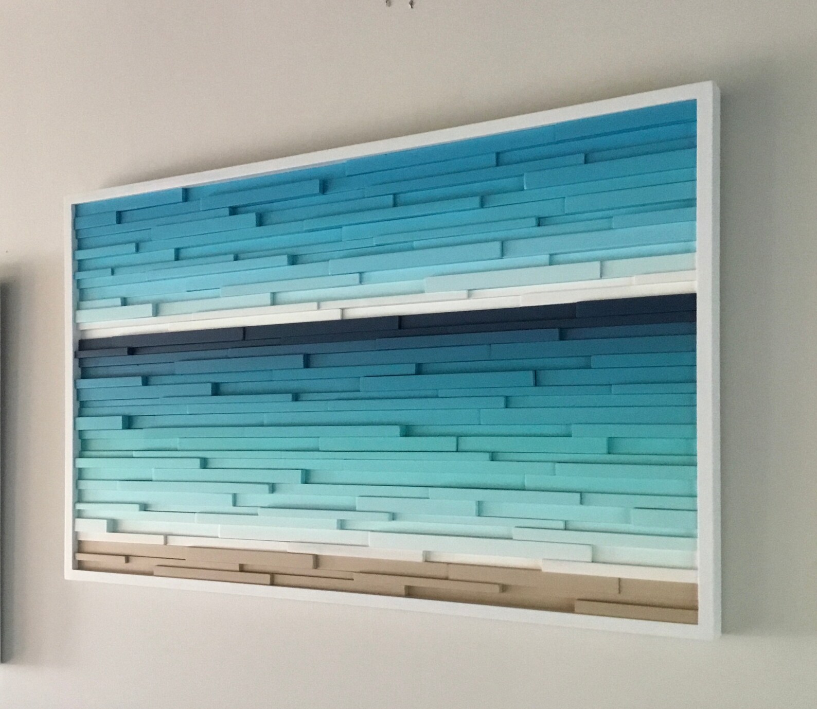 Beach&ocean Landscape Wood Wall Sculpture Coastal Wood Art Etsy