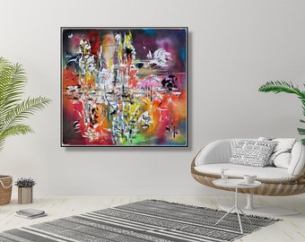 Abstract Painting,contemporary art modern original canvas, abstract painting wall art decor.