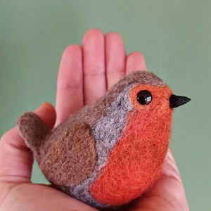 Robin Red Breast Needle Felted Bauble Ornament Hanging Christmas Decoration