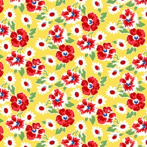 Yellow Party Petals, Garden Party by Whistler Studios Collection 1930’s Reproduction Quilt Fabric #53974-2 of Windham