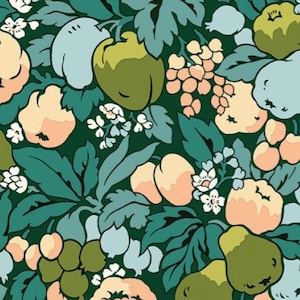 Liberty Tree of Life Canopy Greens Orchard Harvest #01667374A Tessuto di qualità per trapunta in cotone al 100%