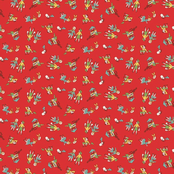 Storytime 30s Jack & Jill Red 1930’s Reproduction Quilt Fabric of Riley Blake Designs #C13864R-RED