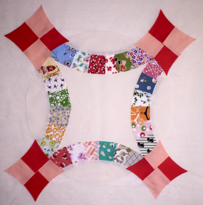 Double Wedding Ring Pre Cut Quilt Kit 1930s Reproduction