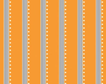 Bree Tangerine Orange Ticking Stripe by Nancy Halvorsen for Benartex 1930’s Reproduction Fabric Vintage Retro