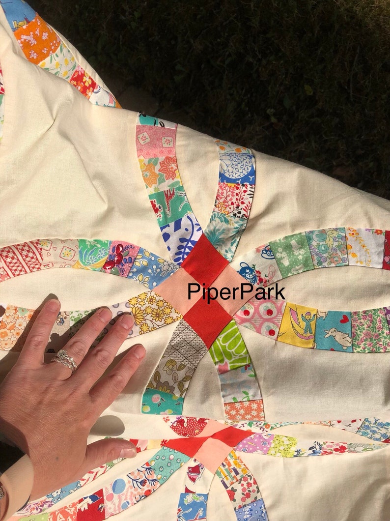 Twin Quilt in a Box Double Wedding Ring Pre Cut Quilt Kit Etsy