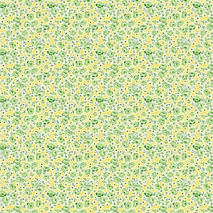 Yellow Festive Florals, Garden Party by Whistler Studios Collection 1930’s Reproduction Quilt Fabric #53978-2 of Windham