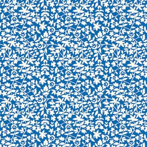 Blue on the Vine, Garden Party von Whistler Studios Collection 1930’s Reproduction Quilt Fabric #53979-4 von Windham