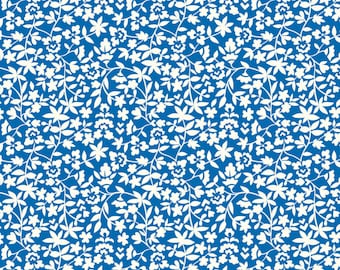 Blue on the Vine, Garden Party by Whistler Studios Collection 1930’s Reproduction Quilt Fabric #53979-4 of Windham