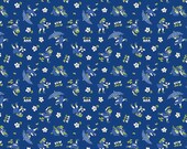Basin Feedsacks Girls Navy by Stacy West 1930 s Reproduction Floral Retro Vintage C12287R-NAVY