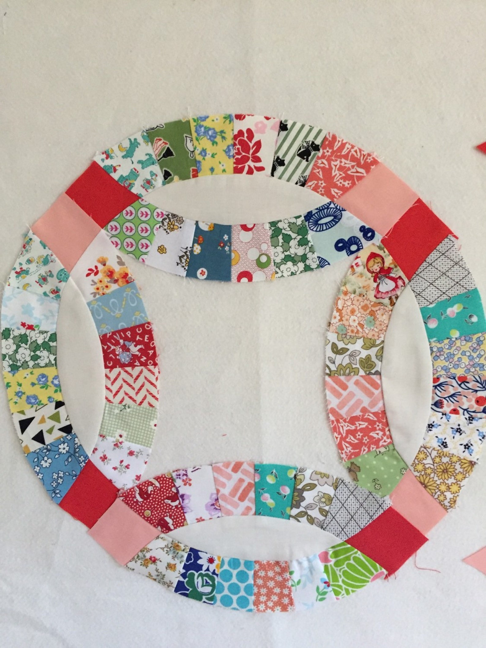 Queen Quilt in a Box Double Wedding Ring Pre Cut Quilt Kit Etsy