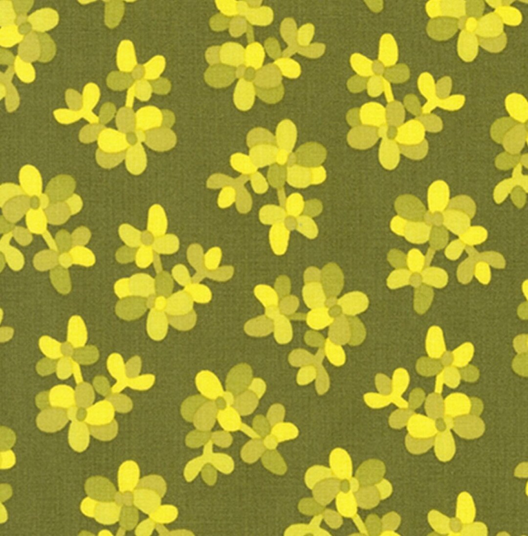 Terrarium Wasabi Elizabeth Hartman Mod Bold Modern Print Quilt Fabric