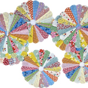 Dresden Plate Quilt Blocks 1930's Reproduction Fabric Set Of 12, 6 or 4