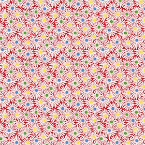 Red Pop Daisy, Garden Party by Whistler Studios Collection 1930’s Reproduction Quilt Fabric #53977-1 of Windham