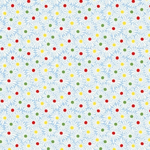 Blue Pop Daisy, Garden Party von Whistler Studios Collection 1930’s Reproduction Quilt Fabric #53977-4 von Windham